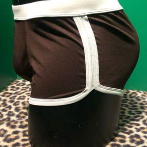 Men's shorts: brief length chocoloate brown